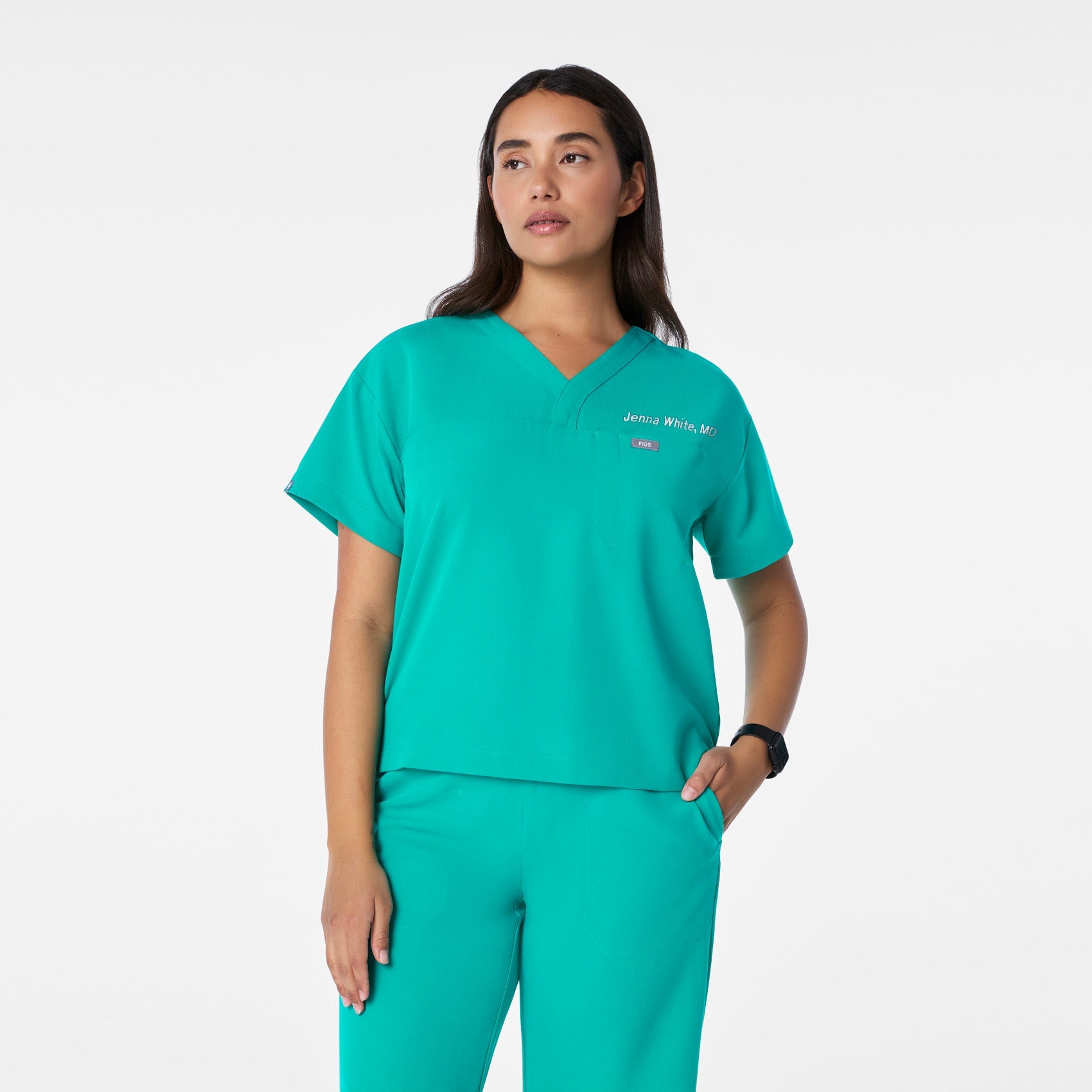 Figs Pagosa Relaxed V-Neck Scrub Top - Medical Scrub Top, Healthcare Uniform