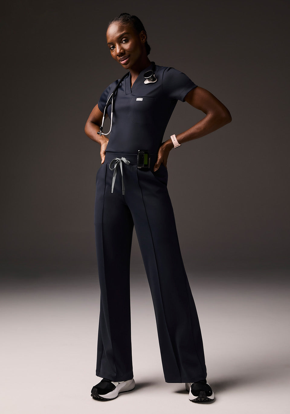 Figs High Waisted Salina FORMx Wide Leg Scrub Pants - Medical Scrub Pants, Healthcare Uniform - Image 14